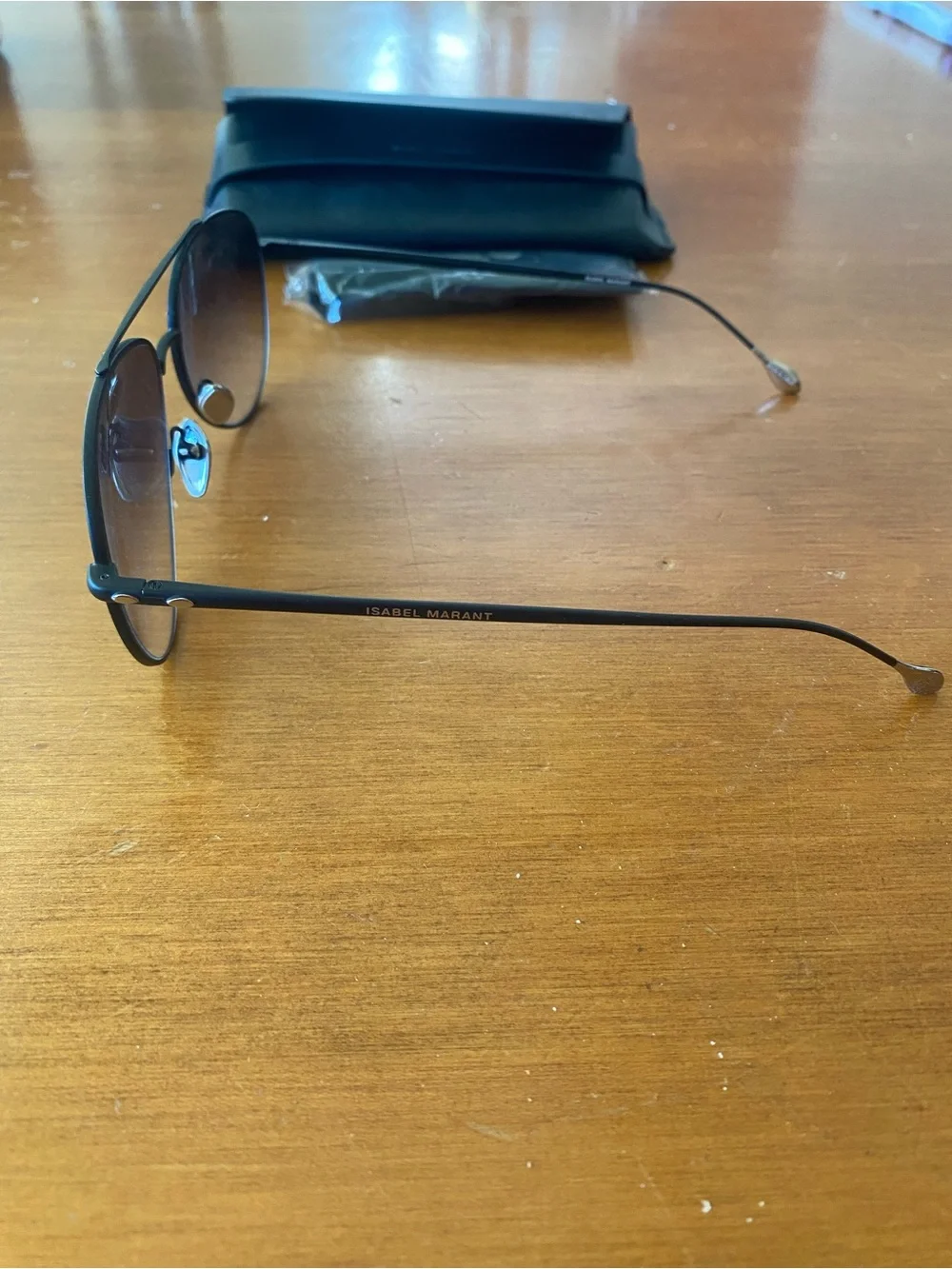 Isabel marant BSC90 black metal aviator/oval sunglasses. Case and dust cloth